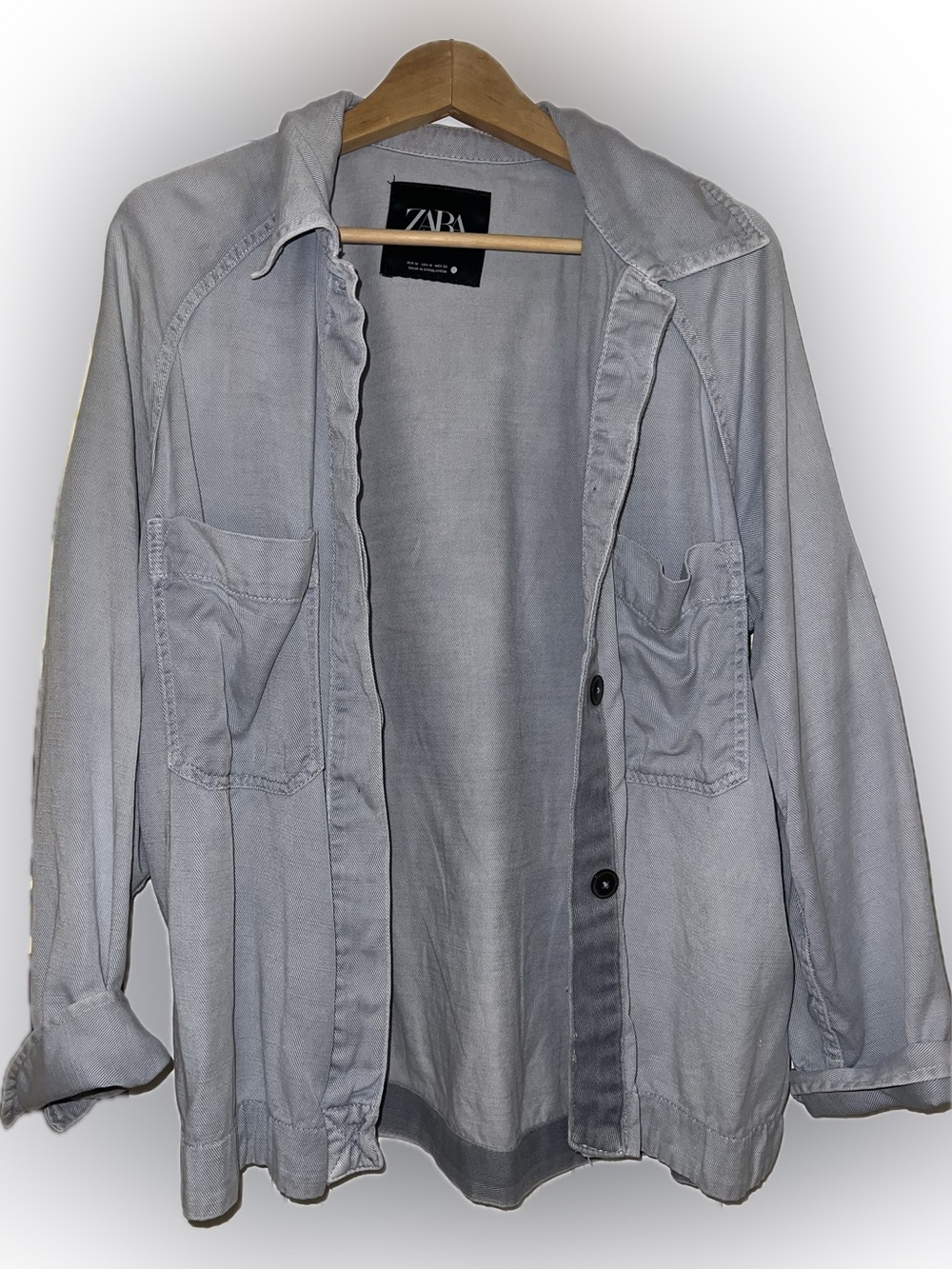 Zara Light Gray Denim-Style Jacket
